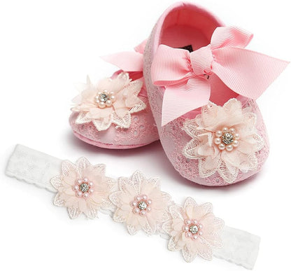Baby Shoes Mary Jane Flats Non Slip Soft Sole Infant Toddler Sneakers First Walkers Party Christmas