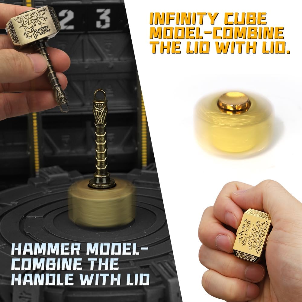 Cool Hammer Fidget Spinners Toy Metal For Kids Adults, Brass Hand Finger Spinner Gift for Boys Age