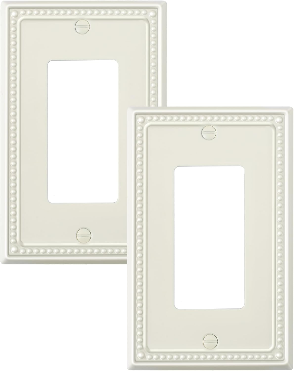 2-Pack Decorator Outlet Cover Plate, Decorative Switch Plates and Outlet Covers, Light Almond Metal