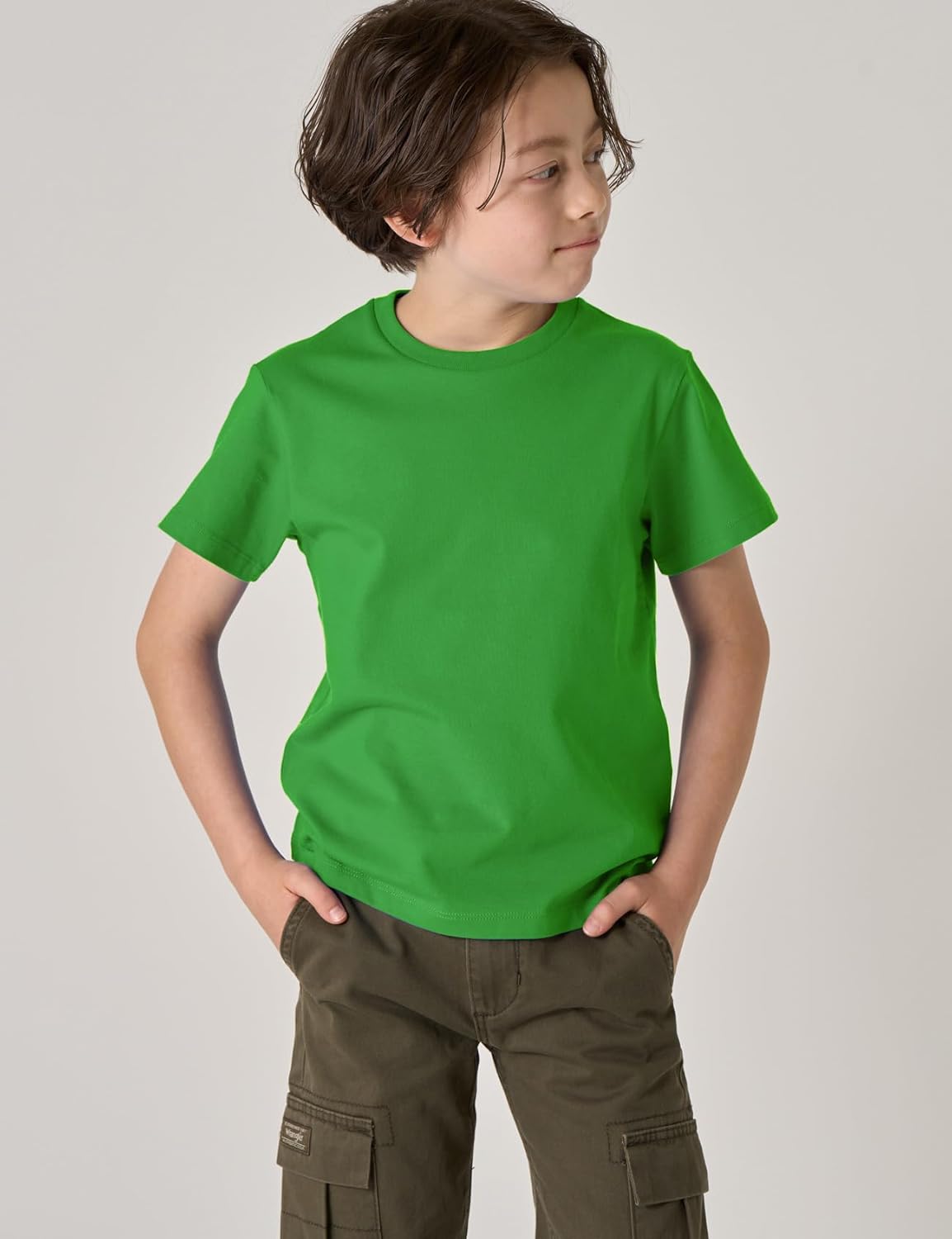 LAPASA Kids T-Shirts Short Sleeve (4 Pack) 100% Cotton Plain Top Tees Boy & Girl Unisex Toddler