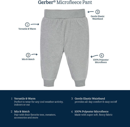 Gerber Baby Boys' 4-Pack Microfleece Pants