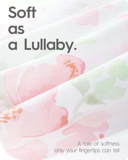 Baby Crib Sheets Girl, TotBasic Premium Soft Crib Mattress Sheet, Ultra Breathable Floral Crib
