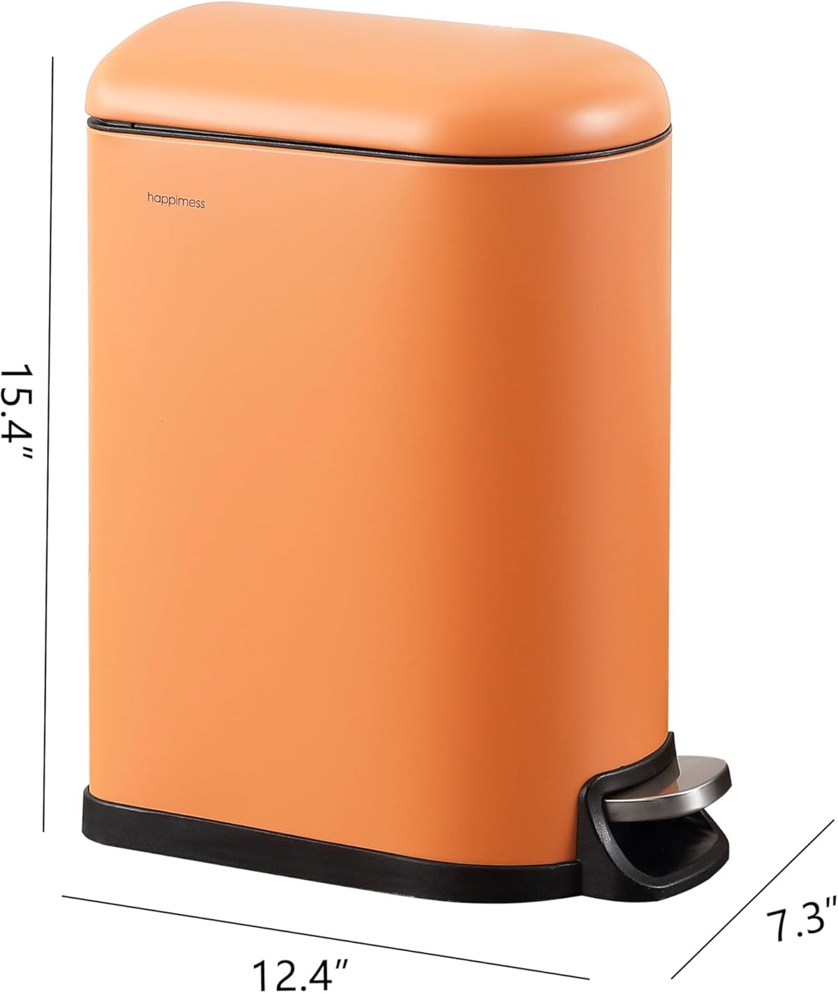 happimess HPM1009K Roland Mini 2.6-Gallon Step-Open Trash Can, Carrot Cake,with Soft-Close Lid