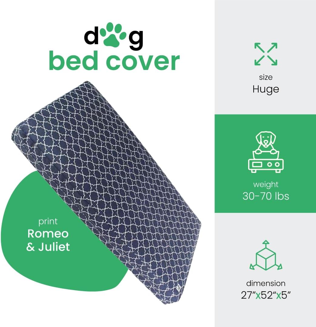 Molly Mutt Large Crib Mattress Cover - Romeo & Juliet Print - Measures 27”x52”x5”- 100% Cotton