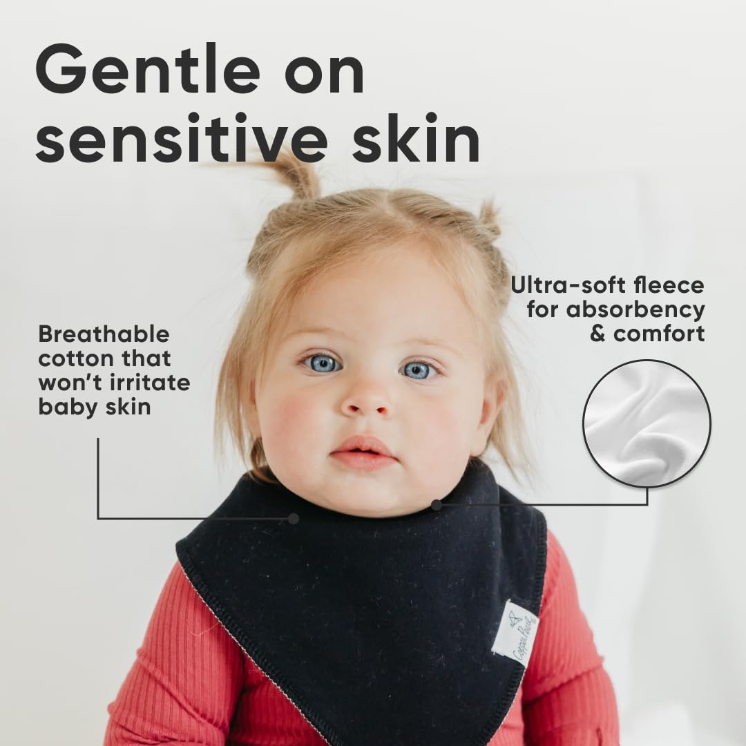 Copper Pearl 4 Pack Soft Cotton Baby Bibs for Drooling and Teething, Absorbent Drool Bibs for Baby