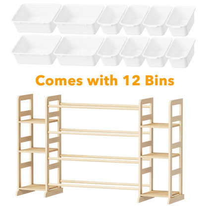 SpaceAid Toy Storage Organizer with 6 Shelves and 12 Bins, Bookshelf/Bookcase, Kids Bin Shelf, Toys