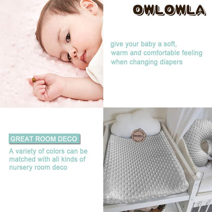 Owlowla Changing Pad Cover, Soft Minky Dots Changing Table Sheets for Baby Boy and Girl(Khaki)