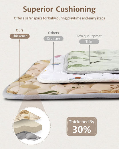 Blissful Diary Baby Play Mats for Floor, 59x59 Inch Thicker and Larger Soft Cushioning Foam