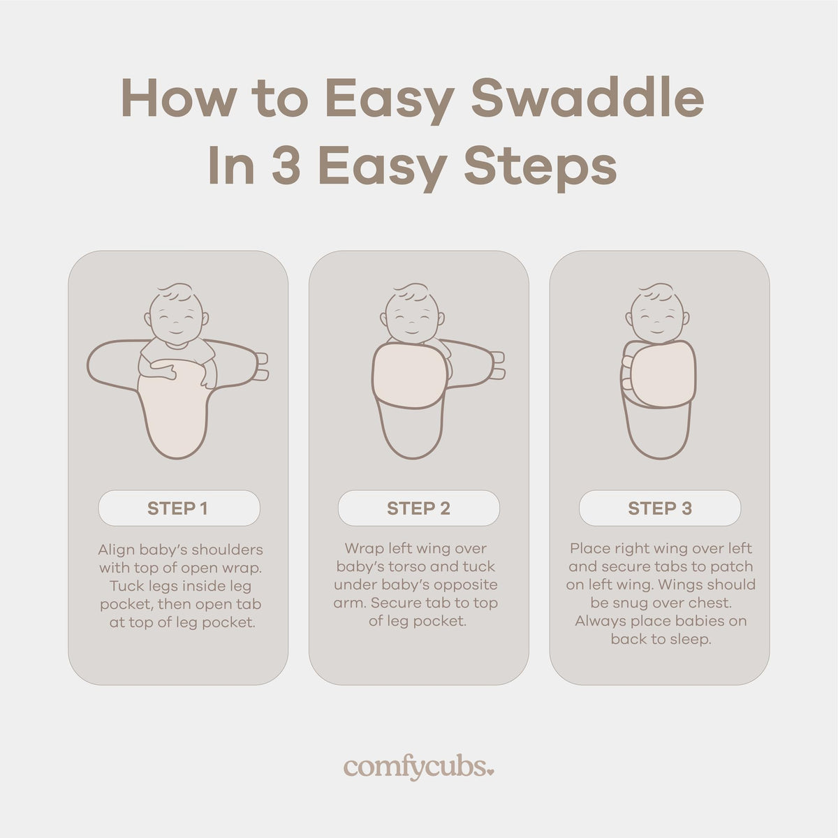 Comfy Cubs Easy Swaddle Blanket, 3 Pk S Swaddle Blush Mauve Mulberry