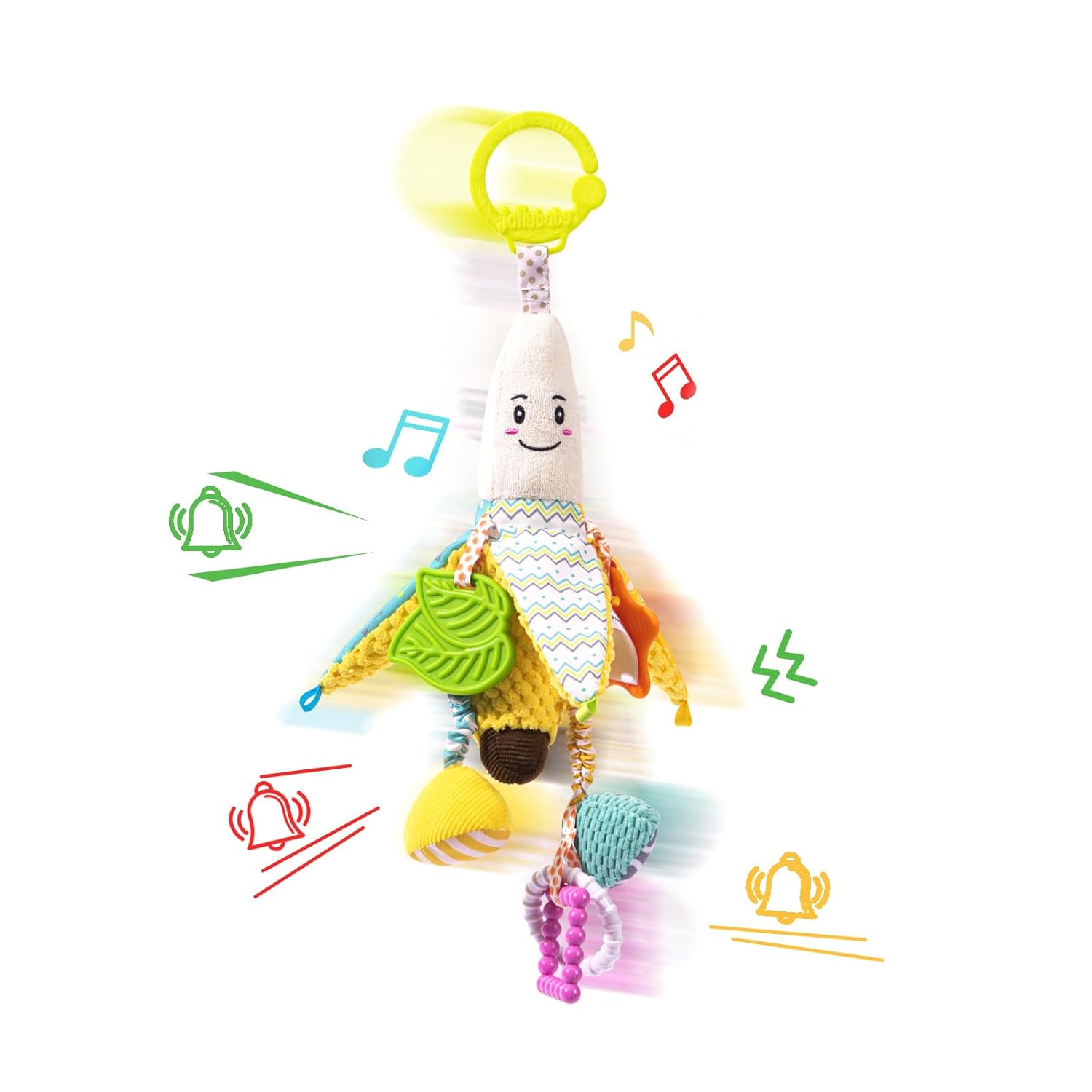 Jollybaby Stroller Rattle Toys for Car Seat Parm, Fruit Plush Hanging Infant Crib Bed Travel