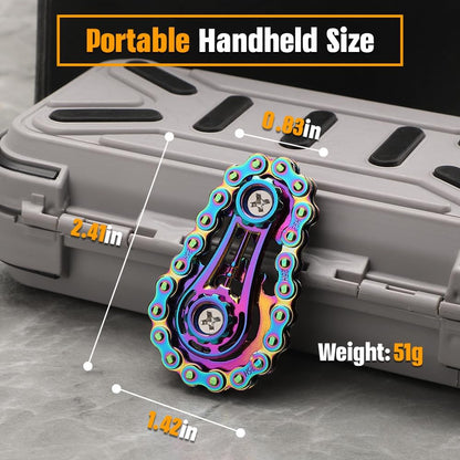 Bike Chain Gear Fidget Spinner for Stress Relief, Metal Sprocket Chain Fidget Toy for Kids Adults