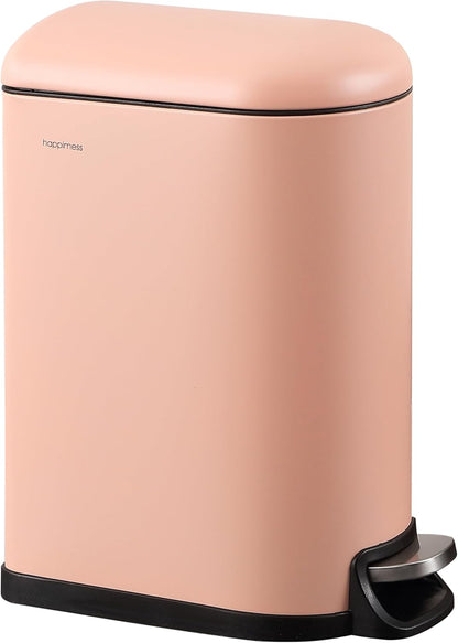 happimess HPM1009G Roland Mini 2.6-Gallon Step-Open Trash Can, Flamingo Pink,with Soft-Close Lid