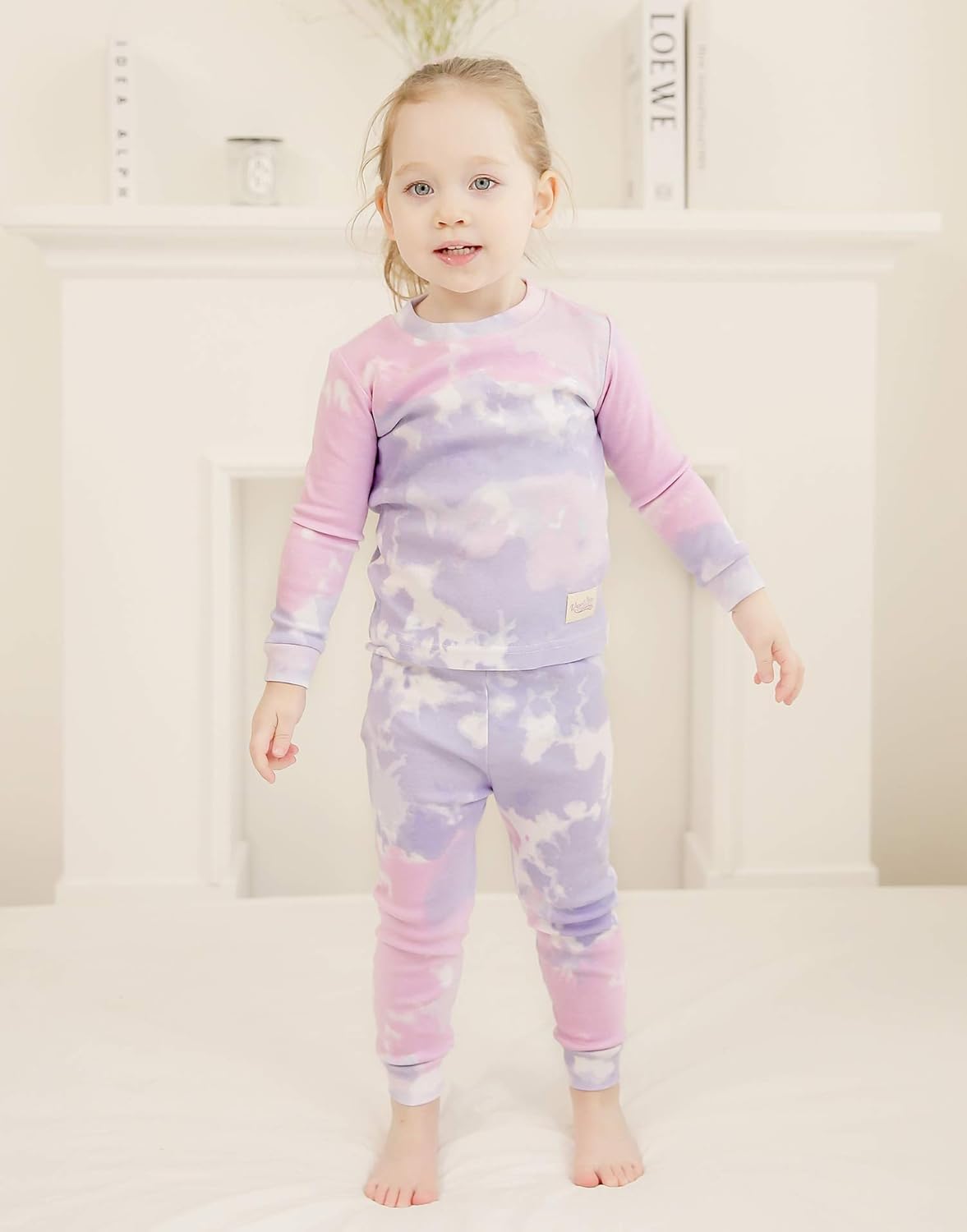 VAENAIT BABY 12M-12Y Toddler Kids Boys Girls 100% Cotton Marbling Tiedye Sung Fit Sleepwear Pajamas