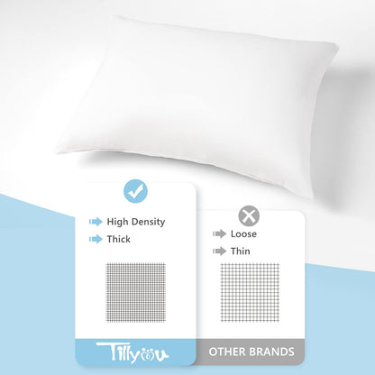 TILLYOU Toddler Pillowcase 2 Pack with Zipper,Silky Soft Microfiber 13" x 18" Kids Travel Pillow