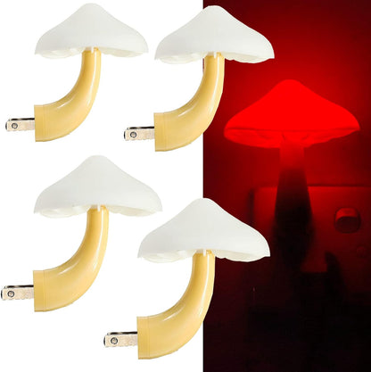 AUSAYE 4 Pack Plug in Night Light, Mushroom Light LED Nightlights for Kids, Adults, Bedroom