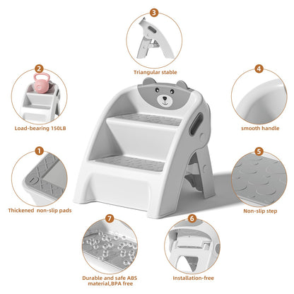 TPN Toddler Step Stool for Bathroom Sink and Potty Training Durable Anti-Slip,Anti-Tip