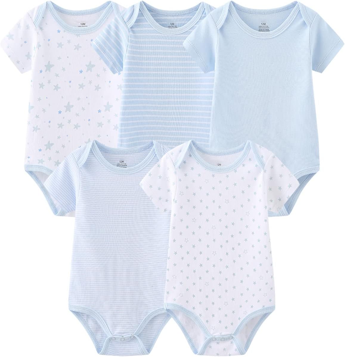 Newborn Layette Gift Set Bodysuits Pants for Baby Girl and Boy 24 Piece 100% Cotton Essentials and