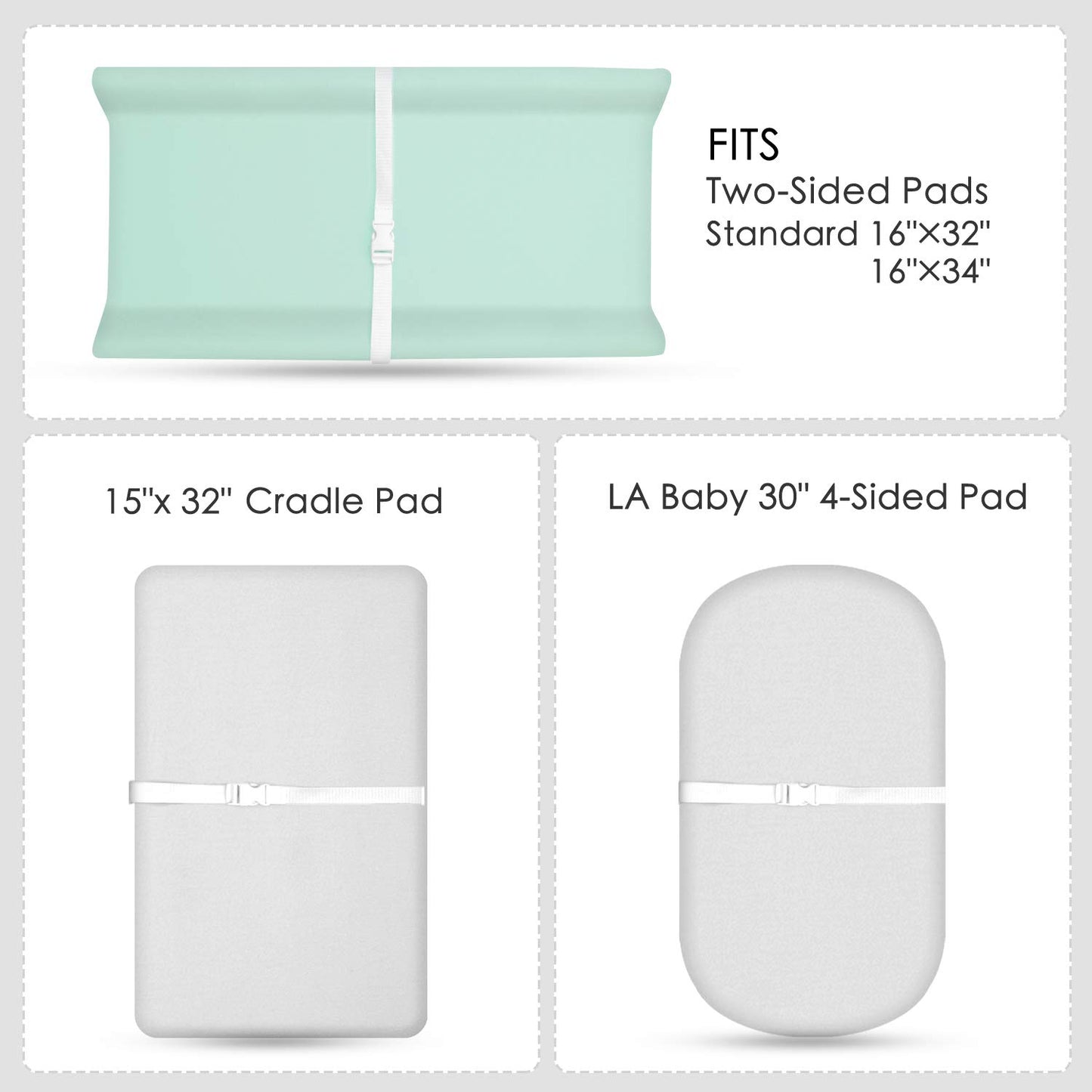 TILLYOU Changing Pad Cover Set in Soft Jersey Material - Fits 32"/34''x16 Contoured Pad for Babies