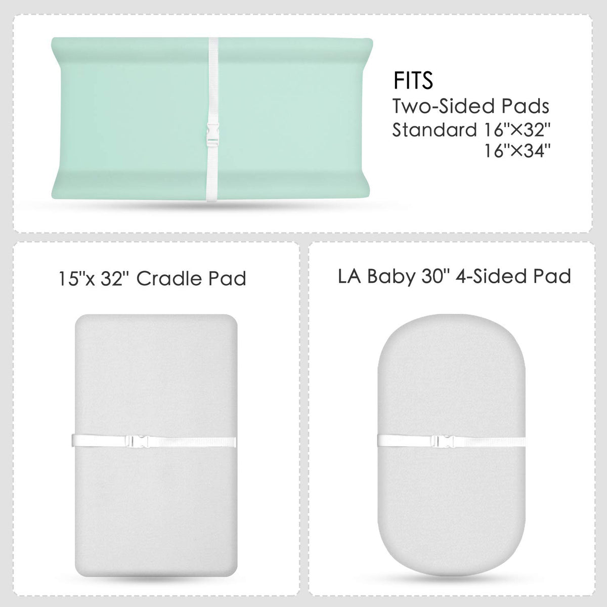 TILLYOU Changing Pad Cover Set in Soft Jersey Material - Fits 32"/34''x16 Contoured Pad for Babies