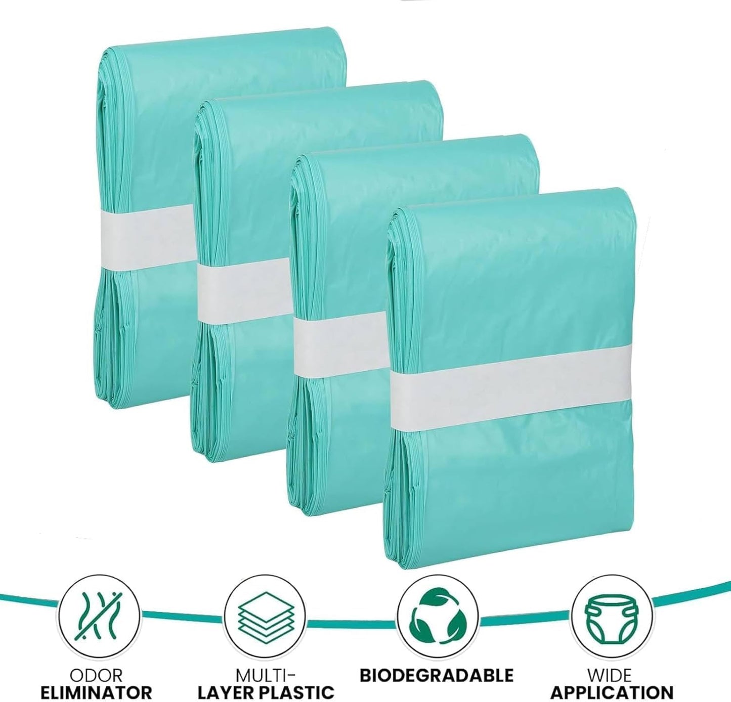 Adult Diaper Liner Refills, Compatible with Janibell Akord 280 Slim Model Pail, Odor-Seal