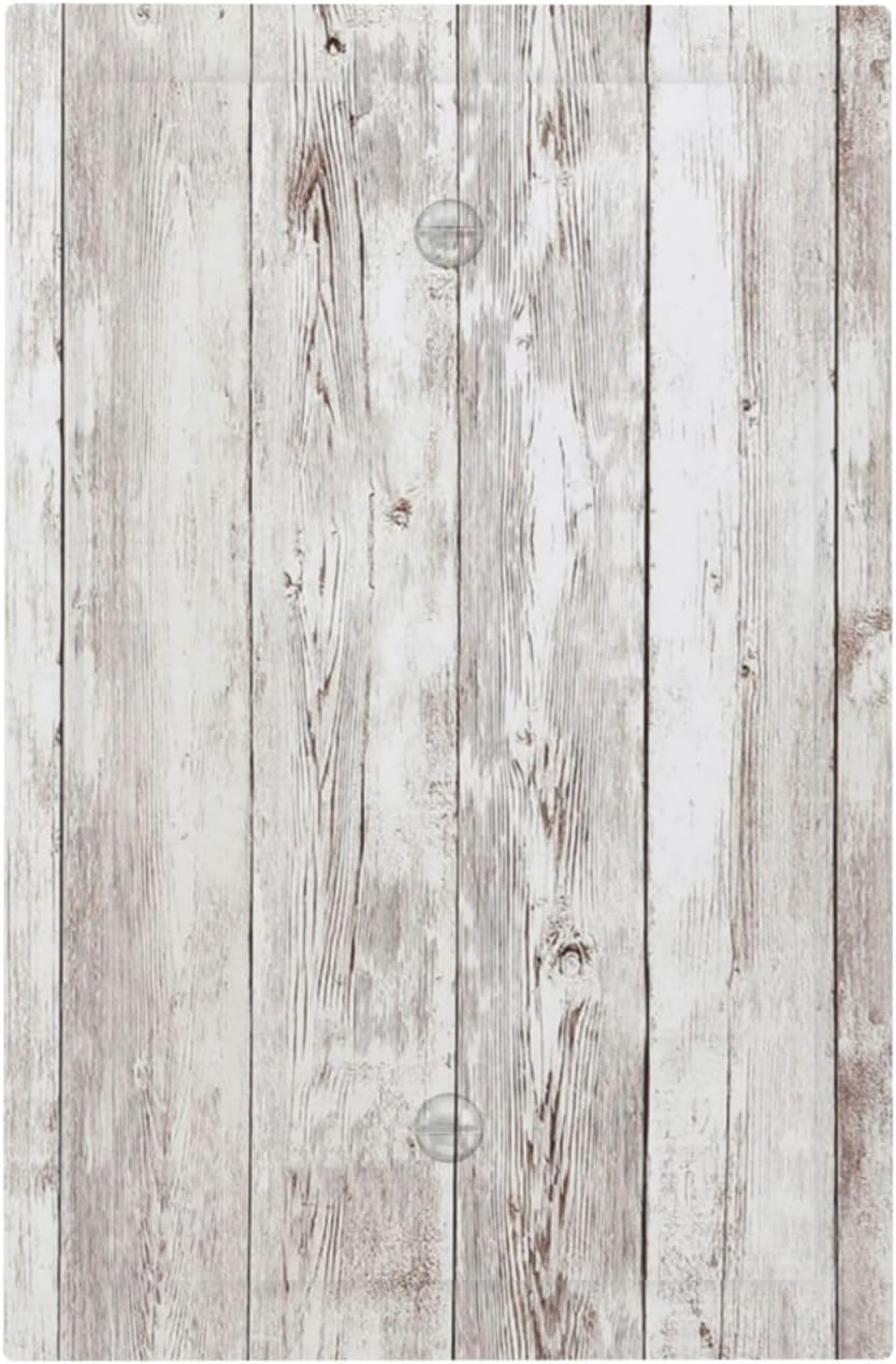 Light Switch Cover Plate Rustic Vintage White Wood Grain 1 Gang No Device Blank Electrical Wall