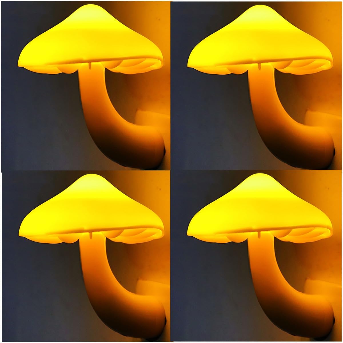 AUSAYE 4 Pack Plug in Night Light, Mushroom Light LED Nightlights for Kids, Adults, Bedroom