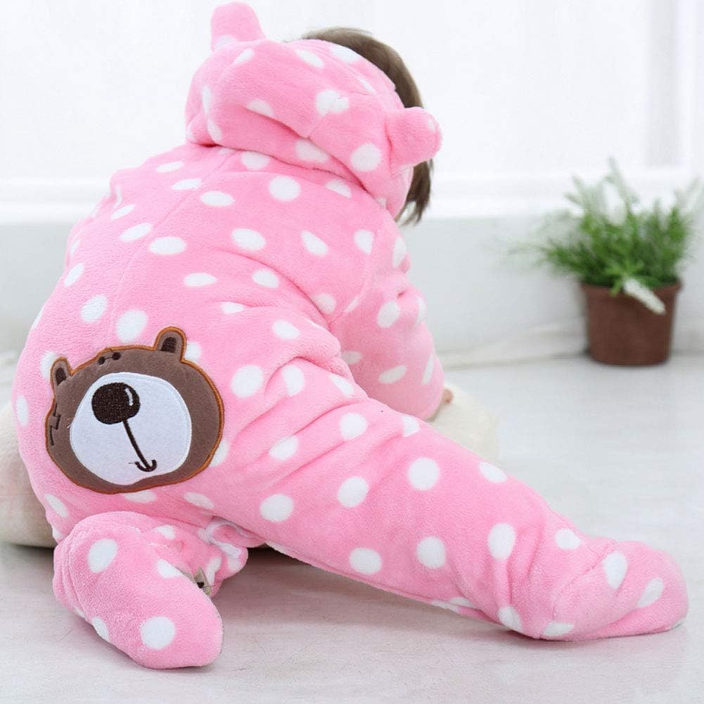 XIFAMNIY Baby Newborn Jumpsuit Footie Hooded Thicken Winter Bunting Outwear Snowsuit Pajamas for