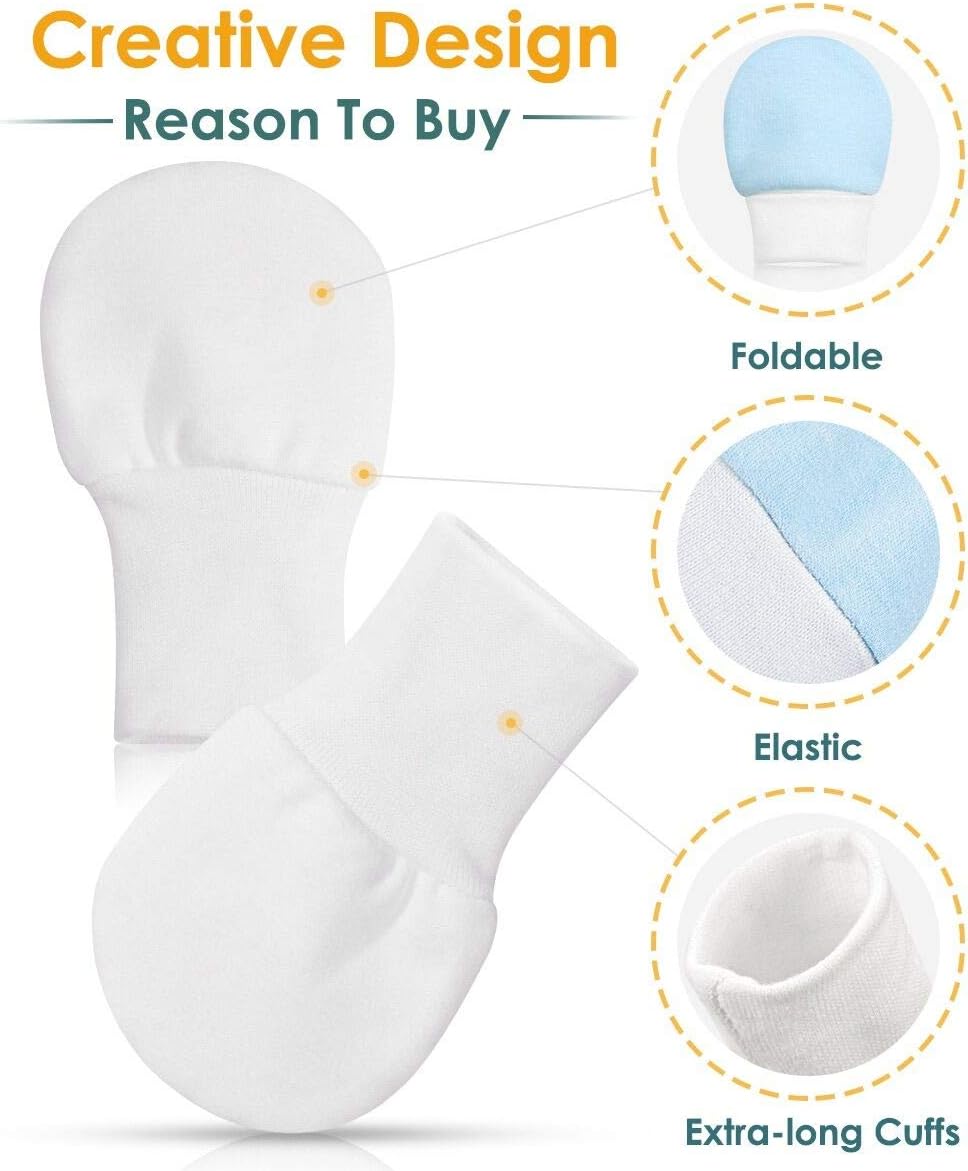 Newborn Baby Mittens Anti Scratch Baby Mittens No Scratch Mittens Baby Gloves for 0-6 Months Boys