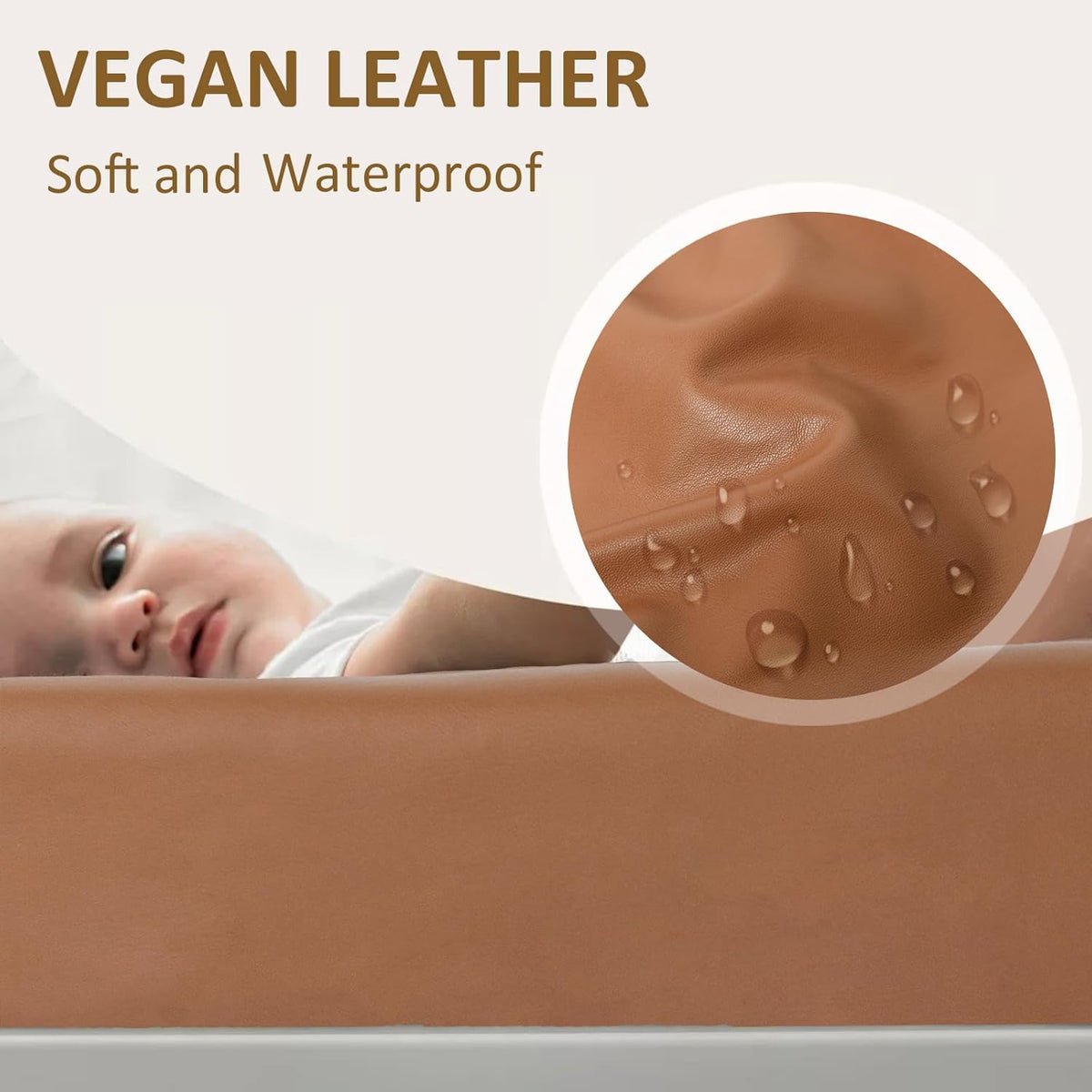 Owlowla Changing Pad Cover,Waterproof Changing Pad Covers-Soft Leather Diaper Changing Table
