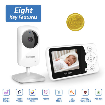 HelloBaby 2.4" Video Baby Monitor with Camera and Audio