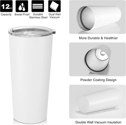 VEGOND 20oz Tumbler Bulk with Lid and Straw 6 Pack, Stainless Steel Vacuum Insulated Tumbler