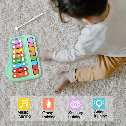 Oprala 2 in 1 Baby Piano Xylophone for Toddlers 1-3 Years Old, 8 Multicolored Key Keyboard Baby