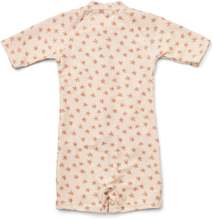 Boys One Piece Swimsuit Whale Dolphin Bathing Suit Zipper Rash Guard Kid Short Sleeve Swimwear