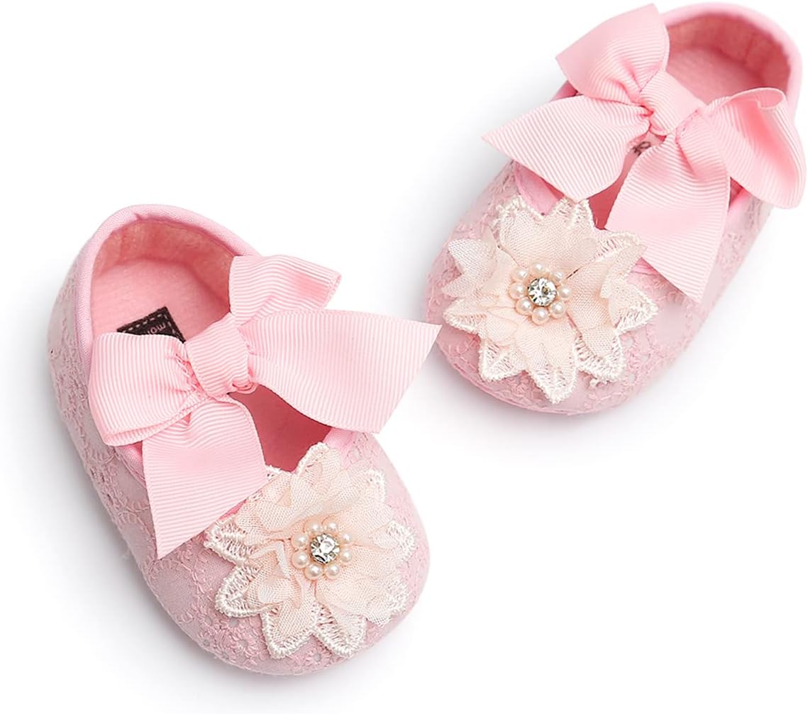 Baby Shoes Mary Jane Flats Non Slip Soft Sole Infant Toddler Sneakers First Walkers Party Christmas