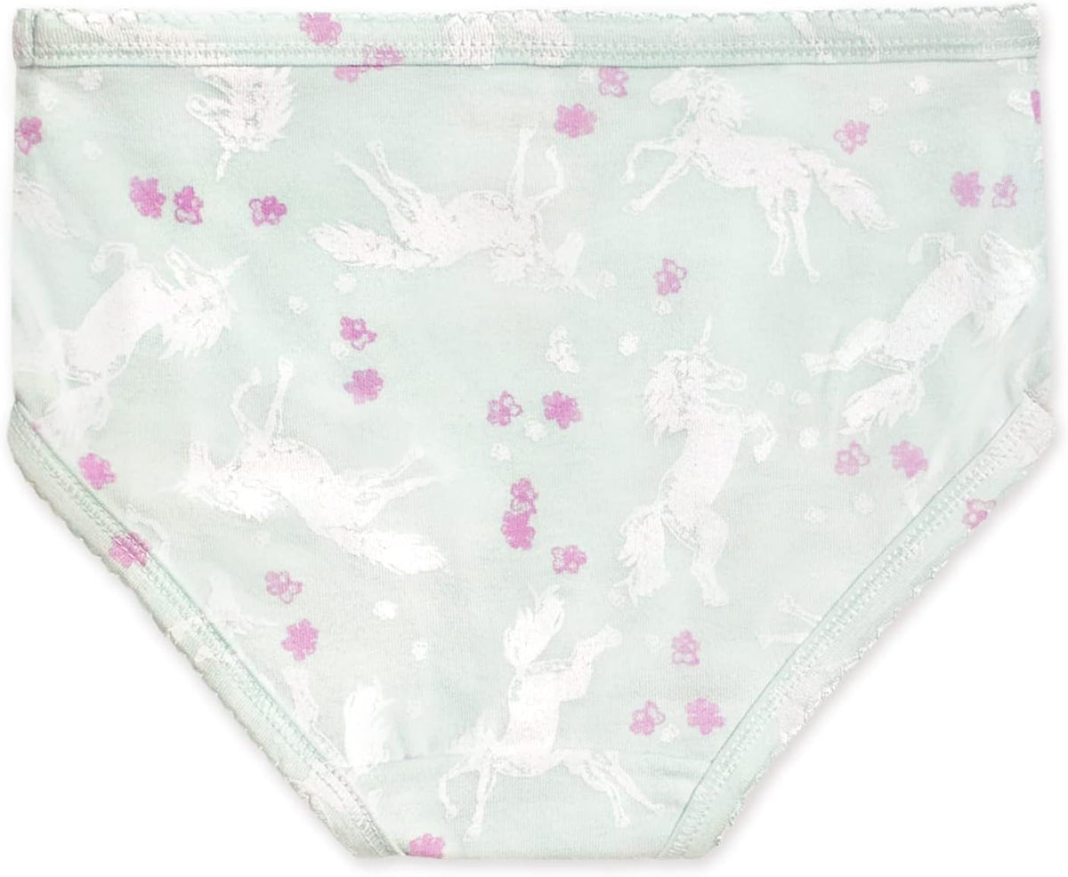 Burt's Bees Baby Toddler Girls' Underwear Set of 5 - Solids, Stripes,Prints, Tag-Free with Sizes