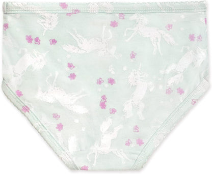 Burt's Bees Baby Toddler Girls' Underwear Set of 5 - Solids, Stripes,Prints, Tag-Free with Sizes