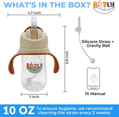 Spill-proof sippy cup for toddlers with straw - Easy grip straw sippy cup for toddlers - BPA-Free