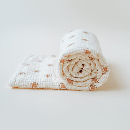 Konssy Baby Blankets for Unisex Boys Girls, Super Soft Nursery Minky Blankets with Muslin Cotton