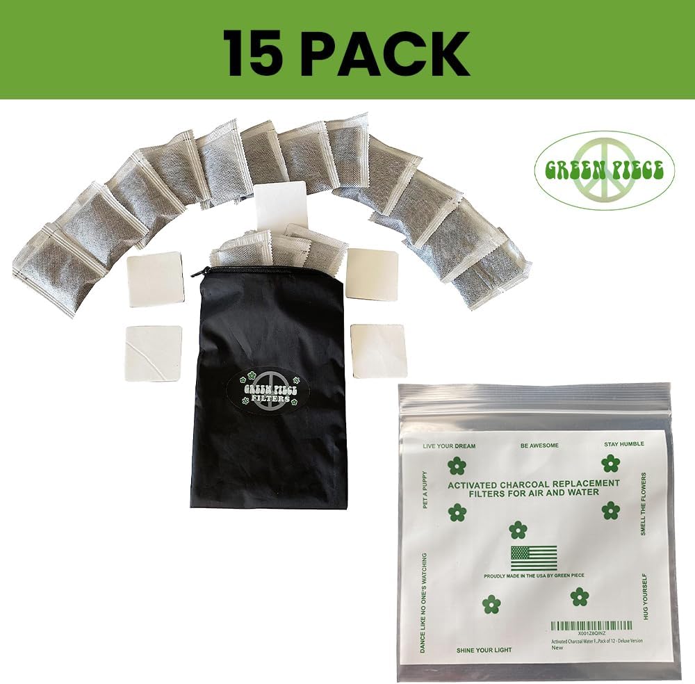 Green Piece® Pack of All Natural Baby Diaper Pail Deodorizer Activated Charcoal Air Purifier (15