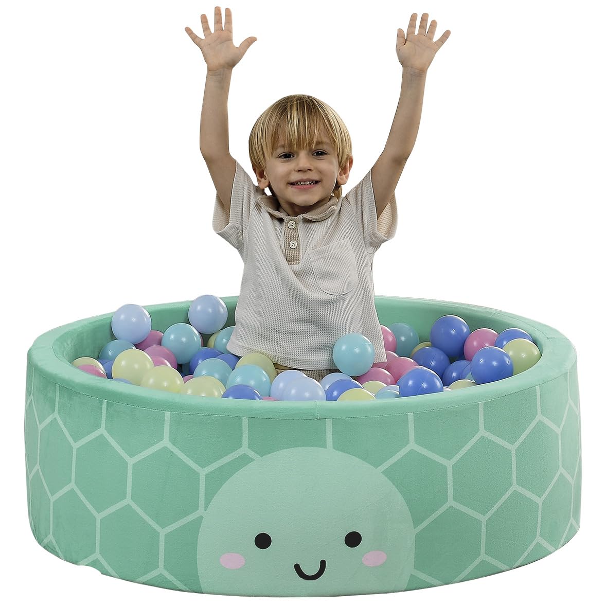 Delta Children Turtle Soft Ball Pit with 50 Play Balls - Ball Pits for Toddlers, Soft Round Kiddie