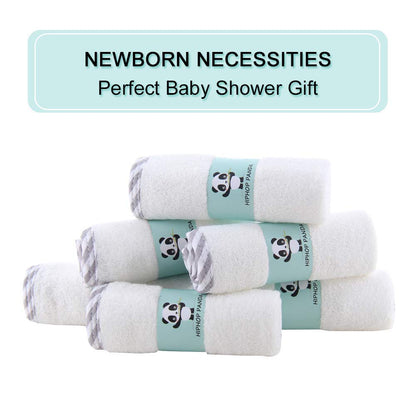 HIPHOP PANDA Baby Washcloths, Rayon Made from Bamboo - 2 Layer Ultra Soft Absorbent Newborn Bath