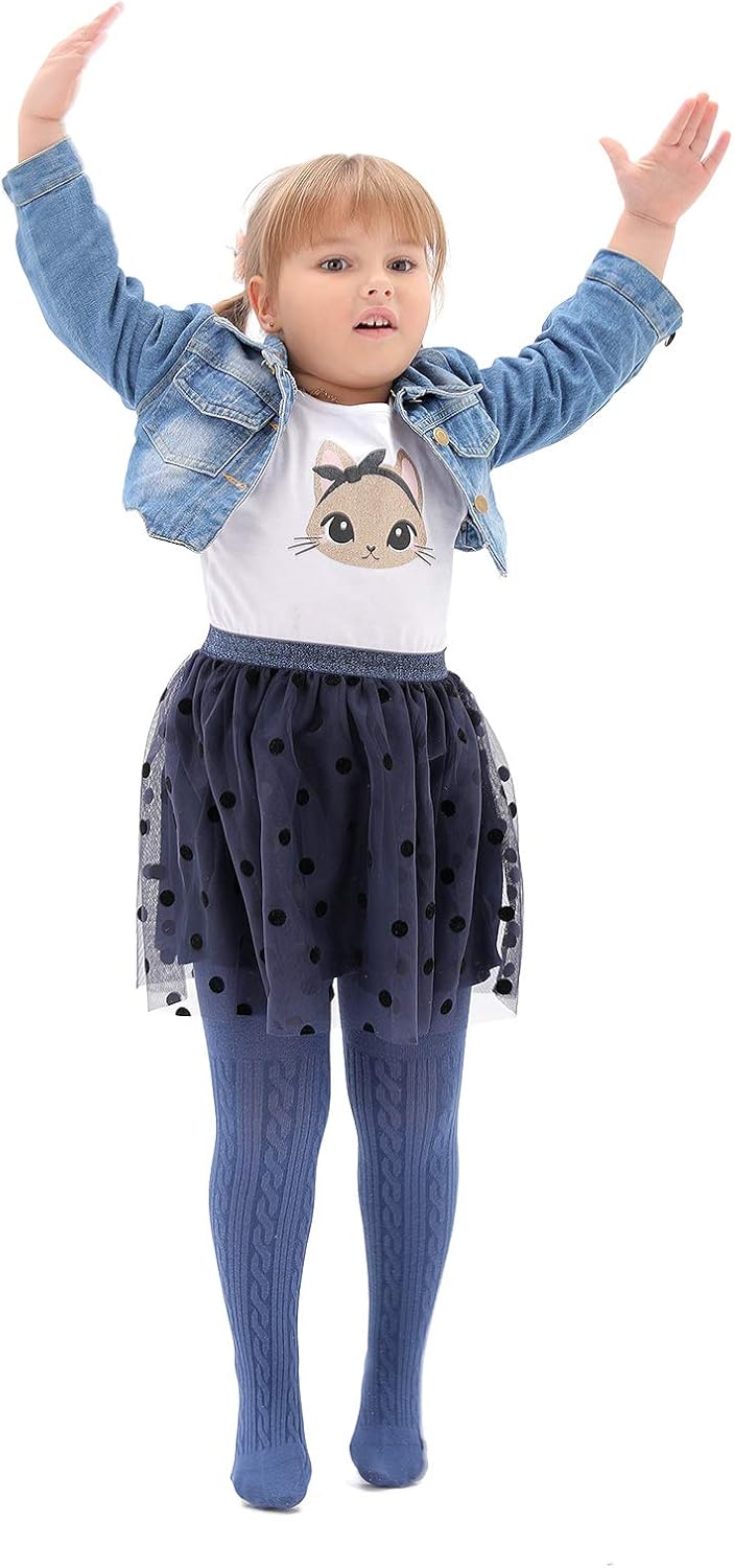 EPEIUS Baby Girl Tights Thick Cable Knit Leggings Stockings Cotton Pantyhose for Newborn Infant