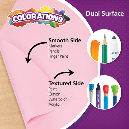 Colorations Arts and Crafts Paper Roll - 36" x 1000', Holiday Green, Dual Surface, Markers, Finger