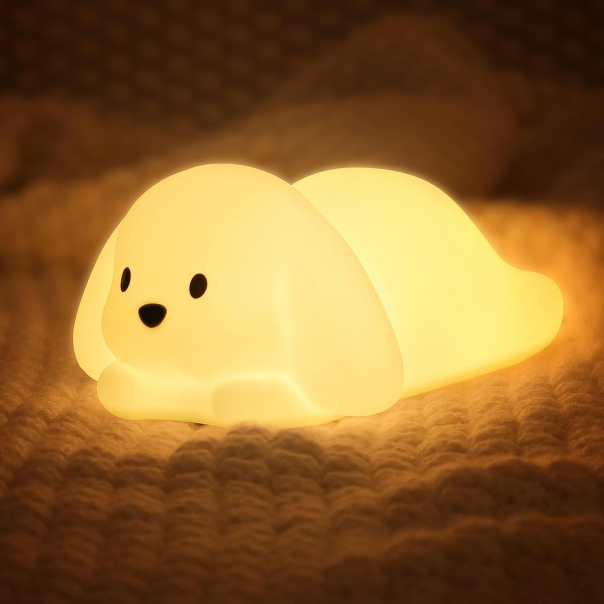 LOVERUIS Night Lights Squishy Light Dogs Colorful Night Light for Kids 1/3 Hours Timer Dimmable