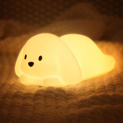 LOVERUIS Night Lights Squishy Light Dogs Colorful Night Light for Kids 1/3 Hours Timer Dimmable