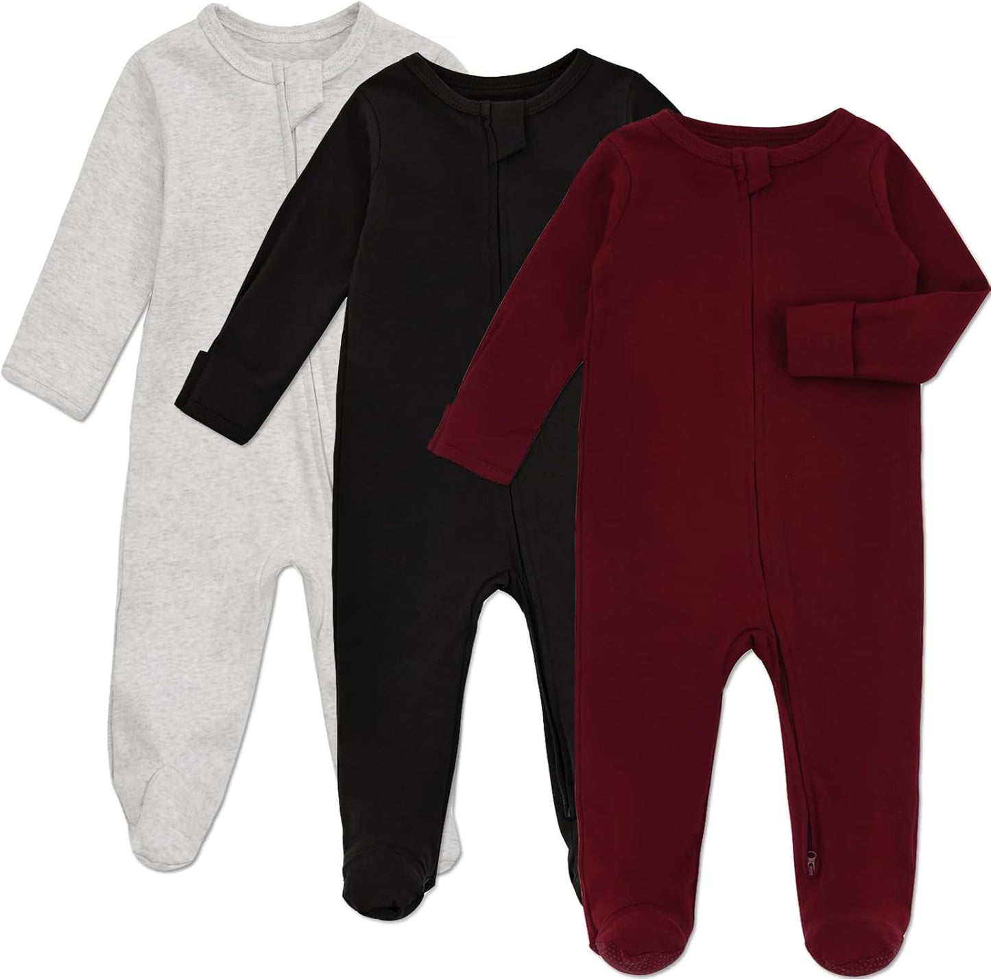 Aablexema Baby Footie Pajama with Mitten Cuffs, Double Zipper Infant Cotton clothes Sleeper Pjs