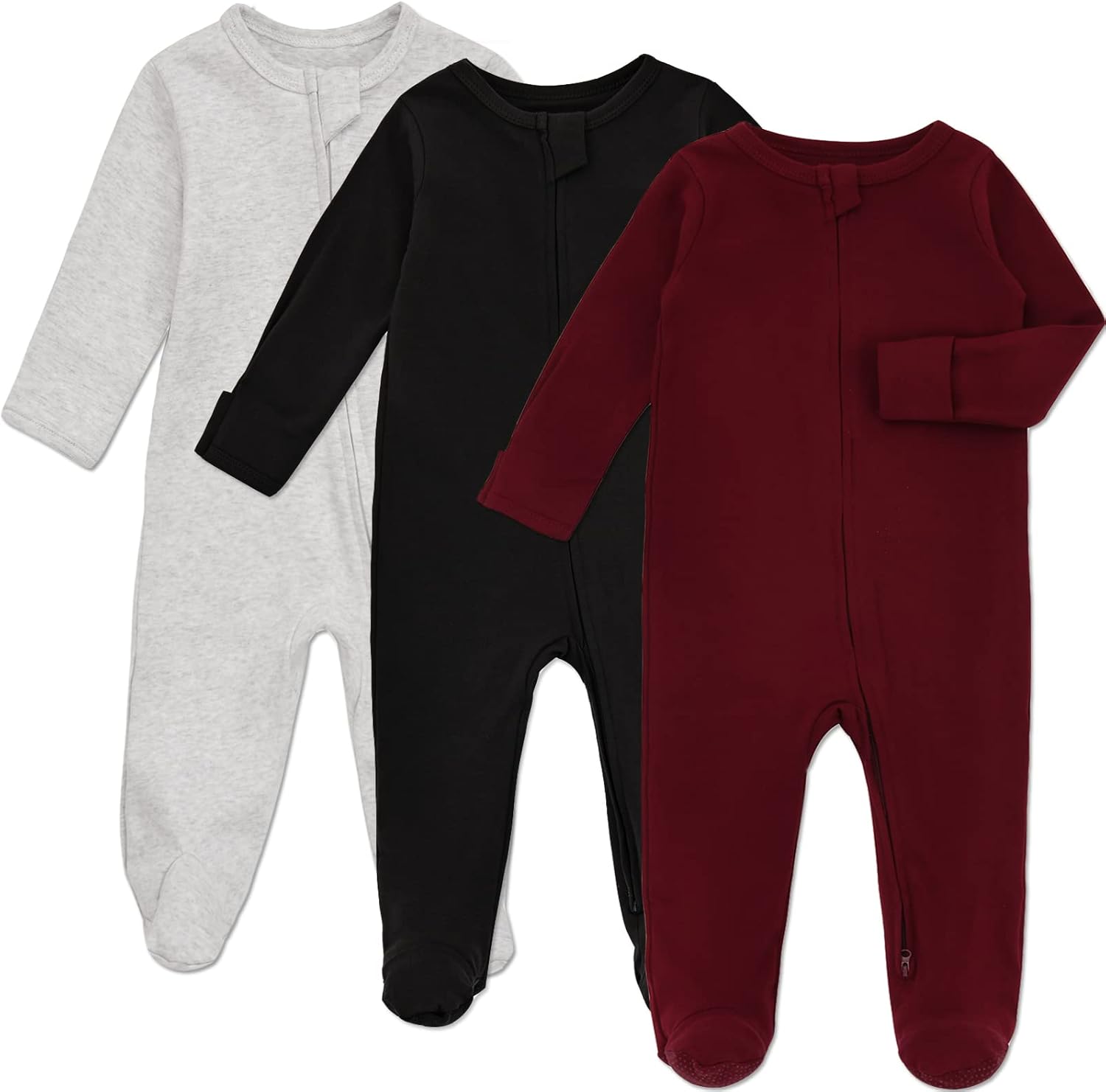 Aablexema Baby Footie Pajama with Mitten Cuffs, Double Zipper Infant Cotton clothes Sleeper Pjs