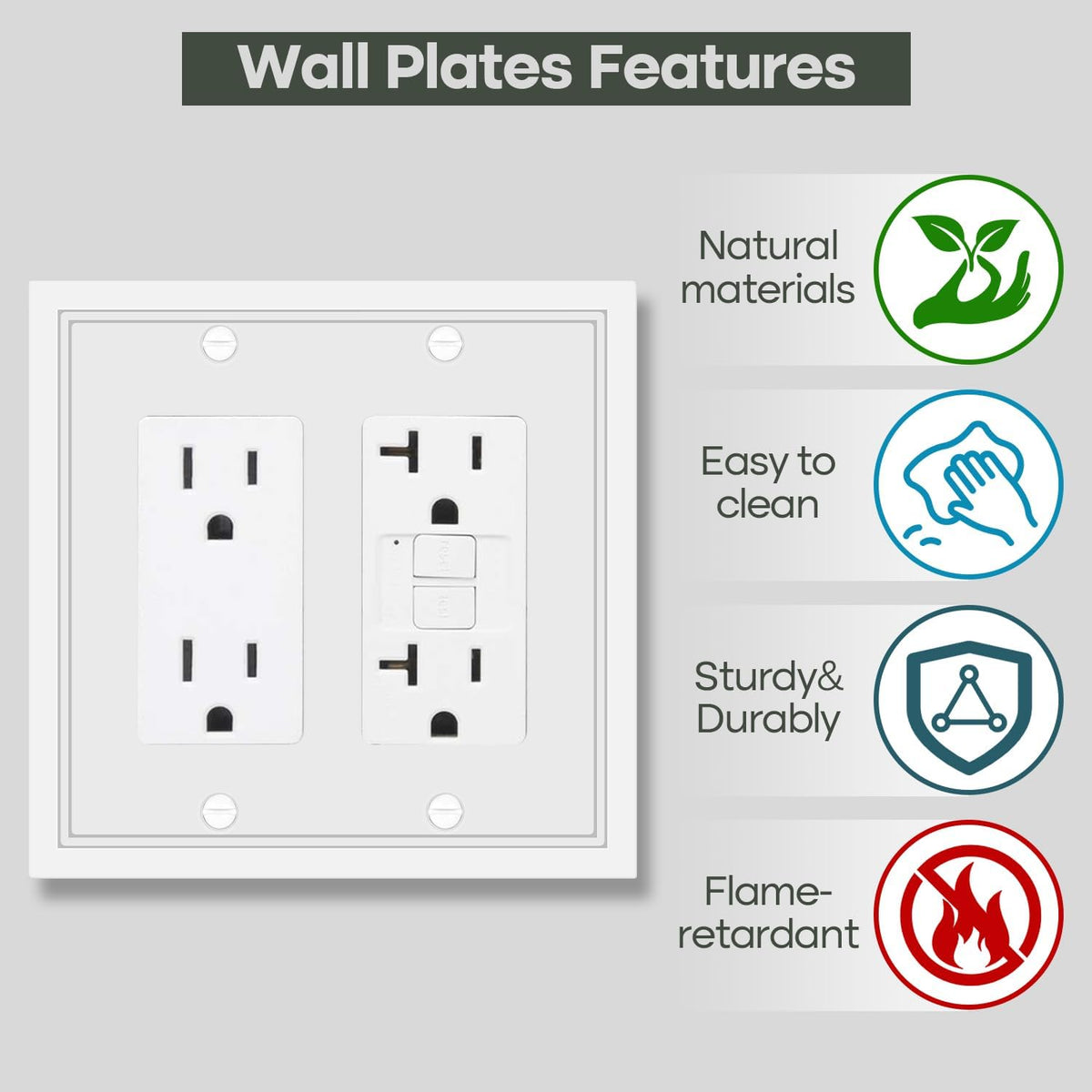 Double Decorator Switch Cover Plate White Classic Decorative Decorator Switch Plates Cover 2 Gang