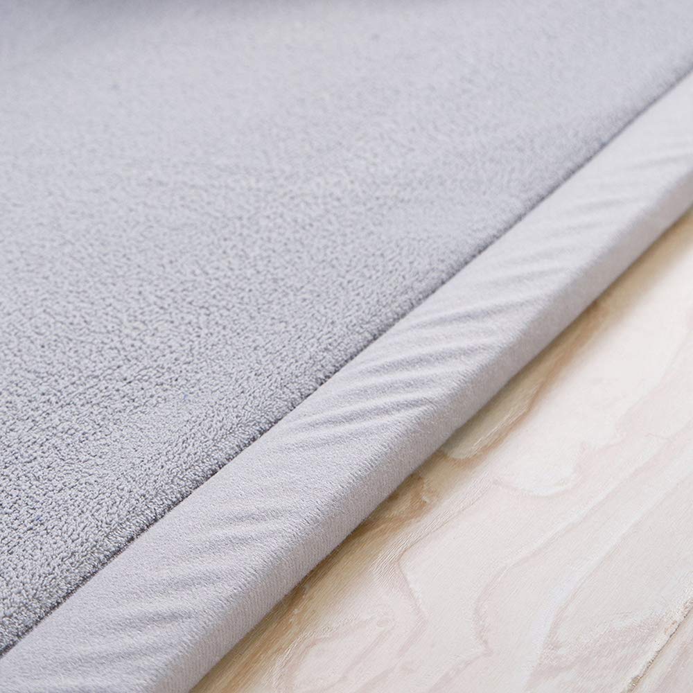 Loartee Coral Velvet Crawling Rugs & Play Mat (6'8"x 6'8", Gray) for Toddler Children & Yoga