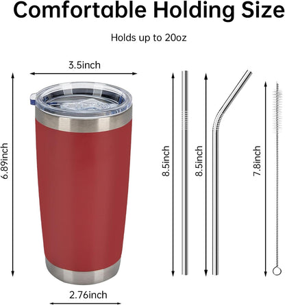 IEOVIEE 32 Pack 20oz Stainless Steel Bulk Tumblers with Lids and Straws Double Wall Insulated